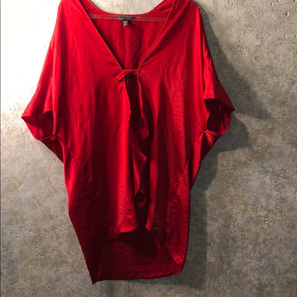 Victoria’s Secret OS satin robe front tie, ruffle